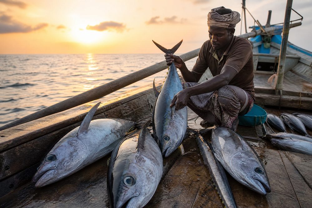 Somali Marine Trade — fresh catch, boats, and the Somali coast